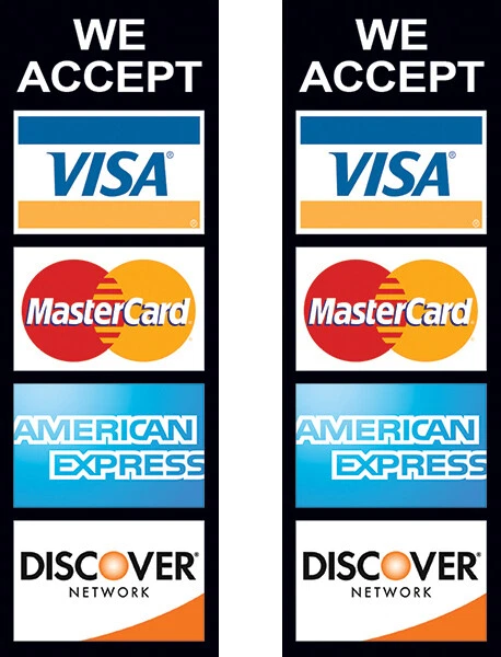 We Accept Credit Card Signs