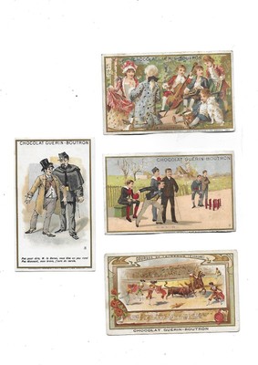 ANTIQUE CHROME advertising CHOCOLATE Guérin Boutron concert party gold background