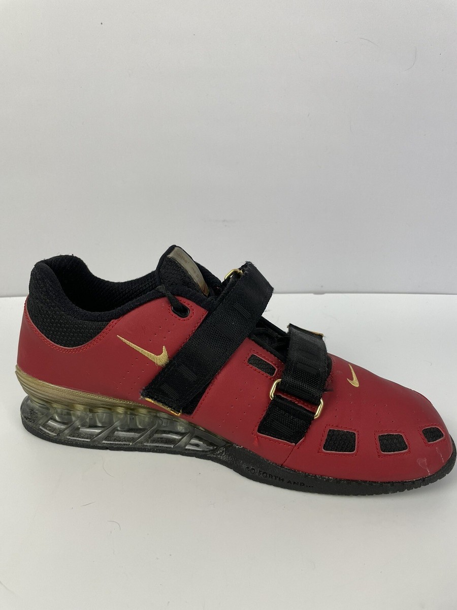 NIKE ROMALEOS 2 WEIGHTLIFTING SHOES RED GOLD BLACK 476927 