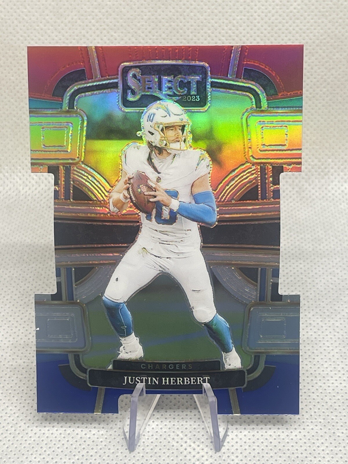 Justin Herbert Red Blue Prizm Die-Cut #52