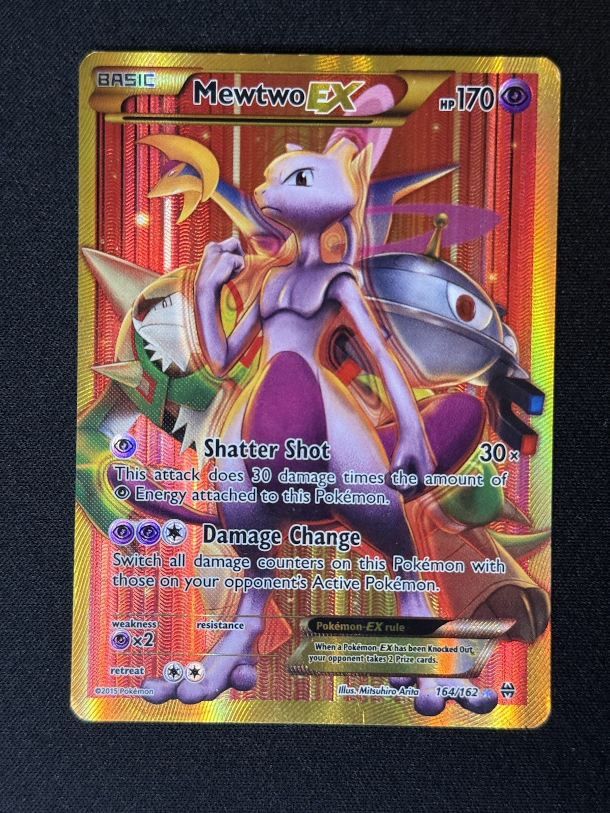 Pokémon TCG- Mewtwo EX 164/162 Breakthrough Secret Rare MP