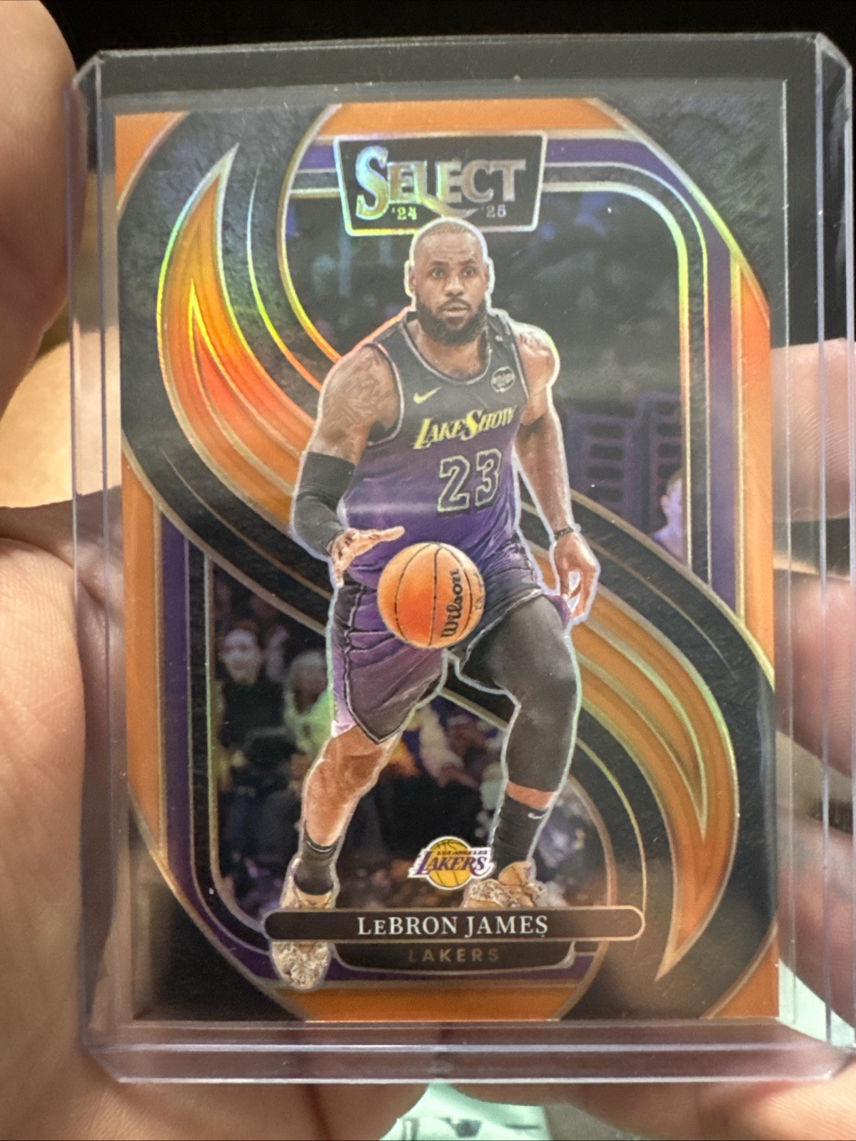 2024-25 Panini Select Premier Level LeBron James  #111 Orange Prizm /65 Lakers