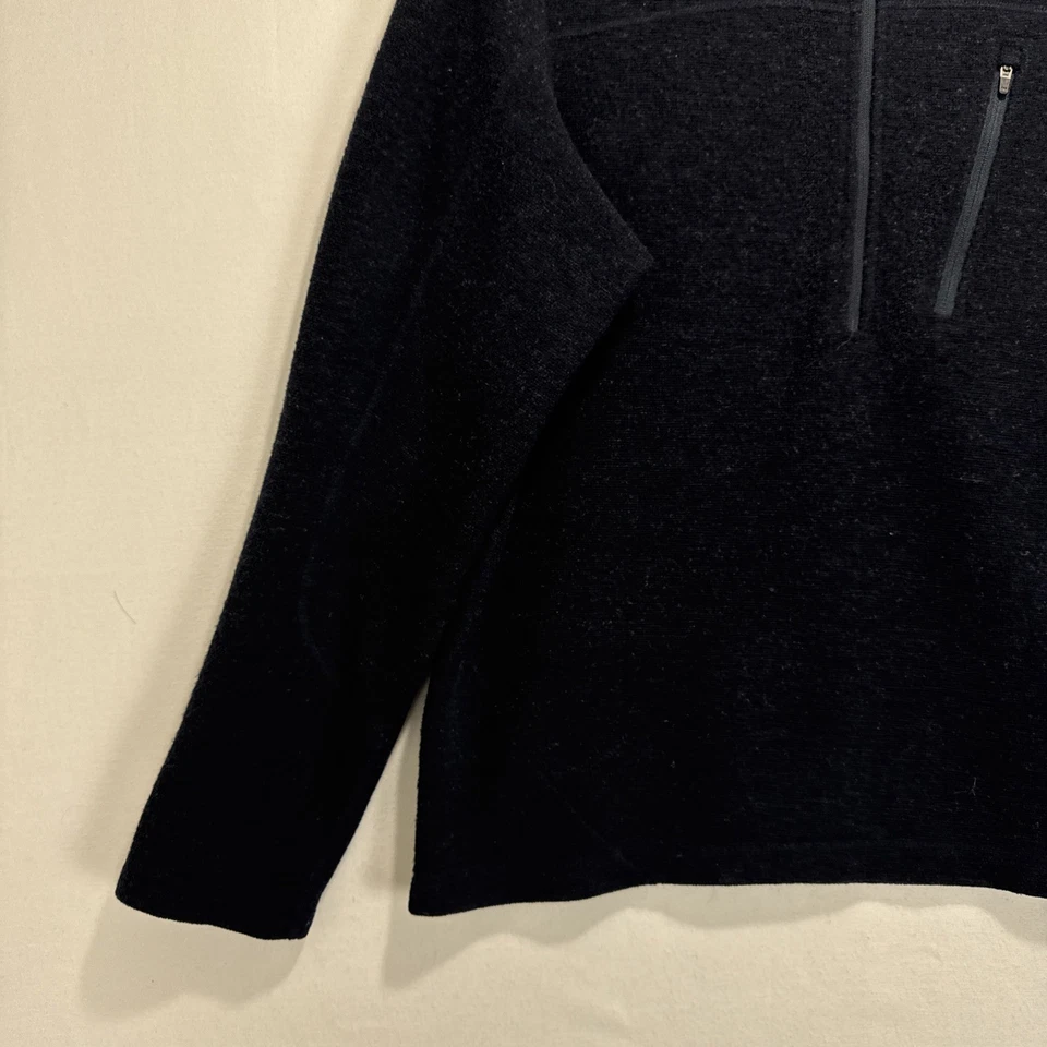 Suéter de Lana Ibex Para Hombre Medio Azul Oscuro Tejido Merino Cuarto Cremallera Foto 3 de 4