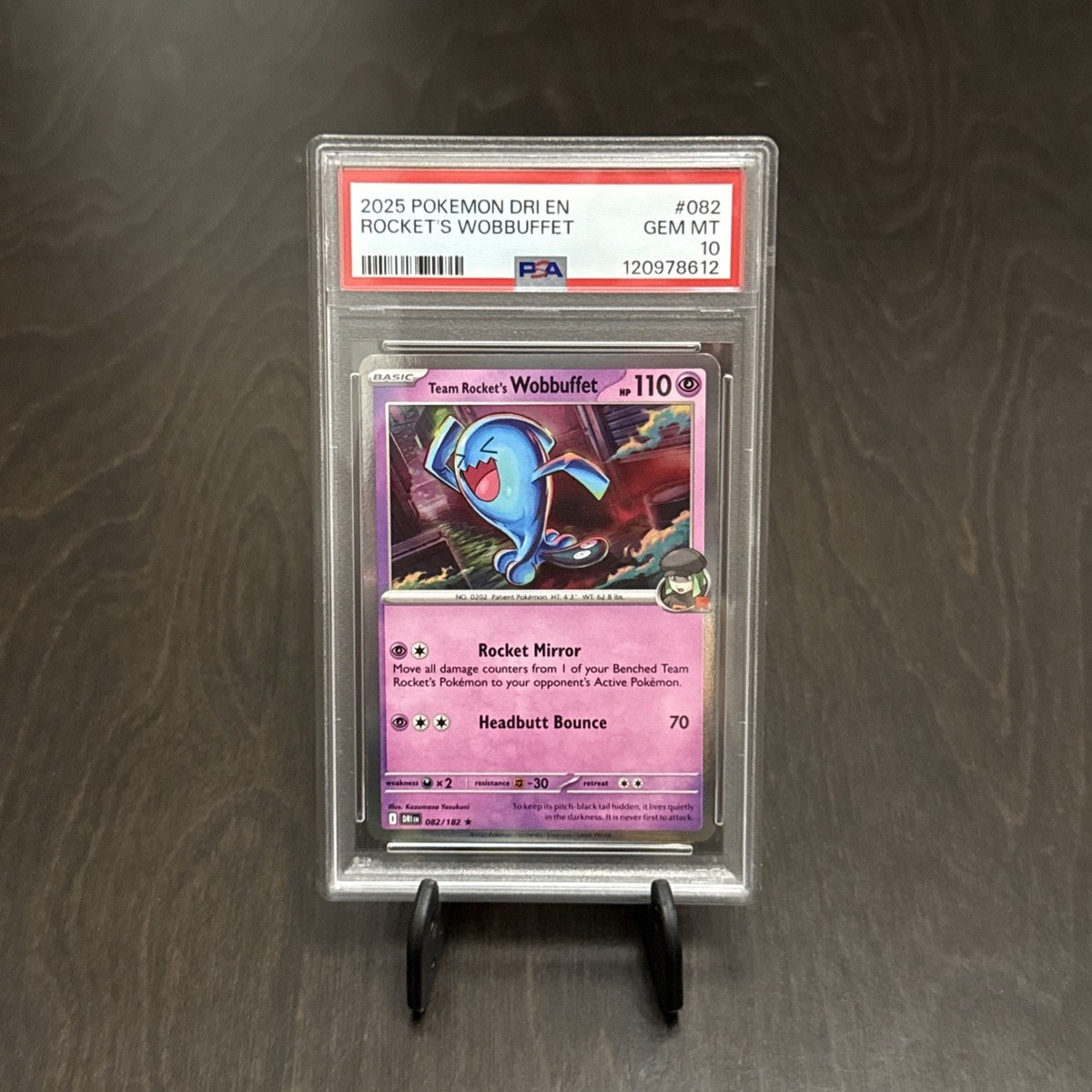 Team Rocket's Wobbuffet 082/182 Sv10: Destined Rivals Holo for