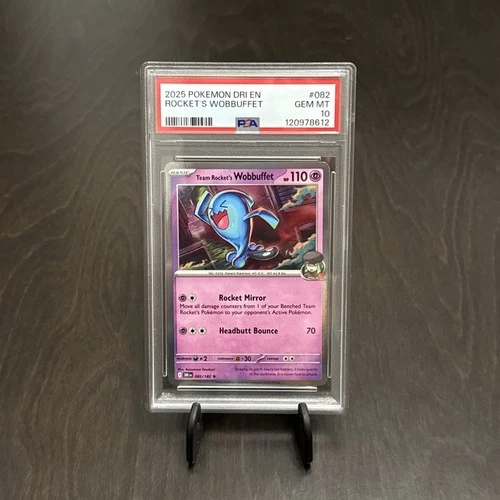 Team Rocket's Wobbuffet 82/182 Sv10 Destined Rivals Holo PSA 10 💎 Mint *POP 8*