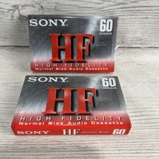 2 LOT Sony HF 60 Normal Bias Type I High Fidelity Audio Cassette Tape New Sealed