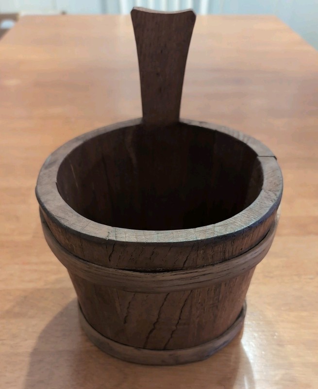 Vintage Wooden Sauna Bucket Made in Italy