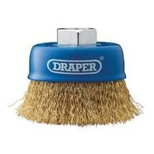 Draper 41444 Brassed Steel Crimped Wire Cup Brush, 75mm, M14