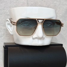 Cazal Tinted Glasses Green Lenses Sunglasses Black Golden Metal Temple Eyewear