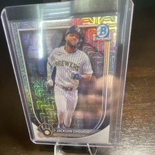 Topps 2025 Bowman Chrome Jackson Chourio #40 Mega Box Mojo Refractor