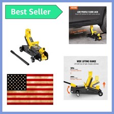 Durable Iron Racing Floor Jack - 2 Ton Capacity With Smooth Rolling Casters