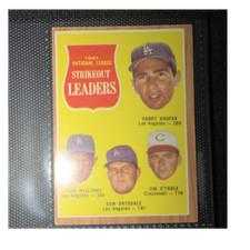 Topps 1962 League Leaders Drysdale Koufax #60 Dodgers Reds Baseball Card