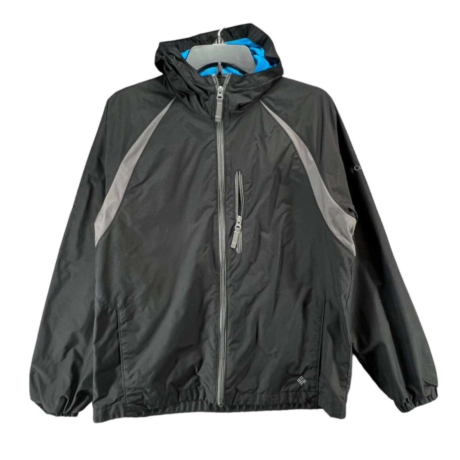 Columbia Boys Youth Jacket Size XL Zip Front Lined Windbreaker Hooded Outdoors