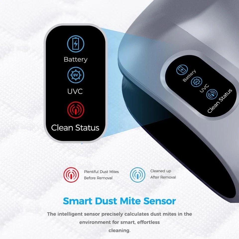 Mattress Vacuum Cleaner with UV-C Light, Bed Vacuum Cleaner with Dust Sensor ult - Image 4 of 4