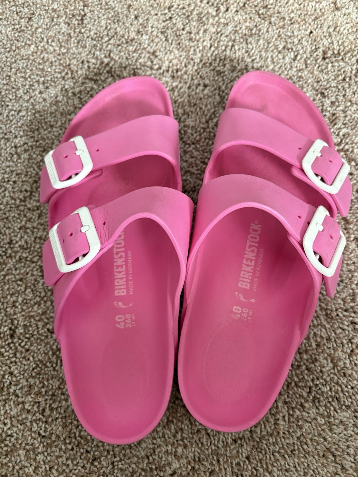 Birkenstock Women's Arizona Pink EVA Rubber Sandals Size 40 EU 9-9.5 US
