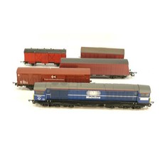 Hornby R358 Diesel "Toton Traction Depot" + Four Wagons. Used. OO Gauge