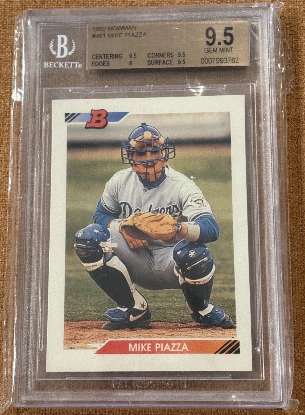 1992 Bowman Mike Piazza #461 RC Rookie BGS 9.5 Gem Mint Dodgers HOF