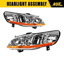 Fits 1998-2002 Honda Accord Headlight Assembly Halogen Chrome Amber Leftright