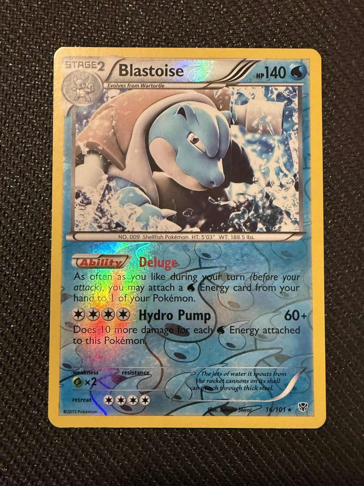 Pokemon Blastoise 16/101 Plasma Blast Rare Reverse Holo NM