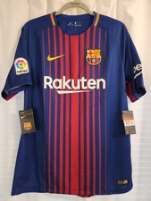 FC BARCELONA 2017-18 HOME FOOTBALL SHIRT SOCCER JERSEY NIKE Siz L 