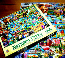 Jigsaw Puzzle 1000 Pieces National Parks Of America USA Collage Art Complete