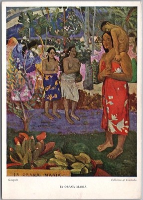 Artist-Signed PAUL GAUGUIN 4x6 Postcard ''LA ORANA MARIA'' Medici Society / Unused