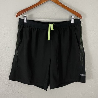 Skora Qwick-Dry Running Shorts Mens L Elastic Waist Pockets Logo Black Active