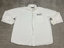 Mine Shaft Tavern Madrid New Mexico Shirt Mens Large White Button Up Long Sleeve