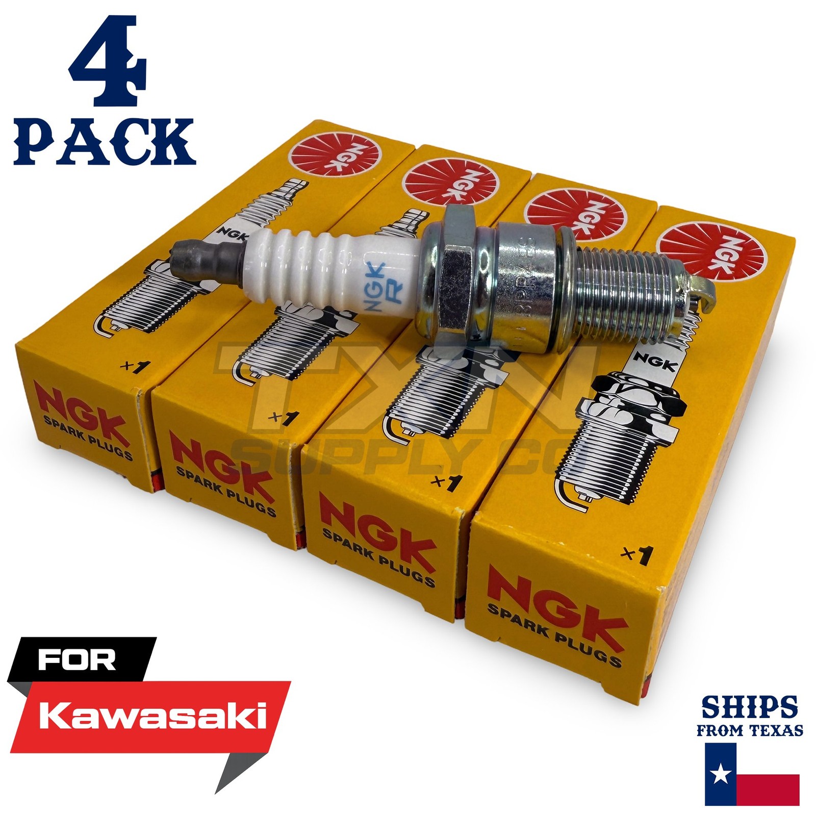4 Pack NGK Spark Plug - For Z 750 L KZ750E Kawasaki Motorcycle