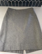 J Crew Pencil Skirt Womens Size 4 Gray Wool Blend Career Office Classic Lined