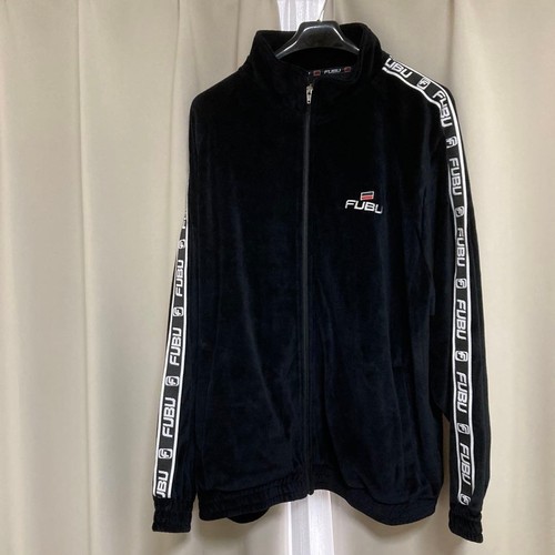 FUBU Velour Track Jacket Logo Line Black Size LL | eBay UK