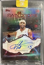 Topps Three (3) Vince Carter Auto Rain Drops Red Color Match /5