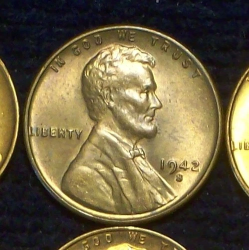 1942-S UNC - SOLID LINCOLN WHEAT CENT - RD/BR - GOOD DETAILS - SEE PICS!!