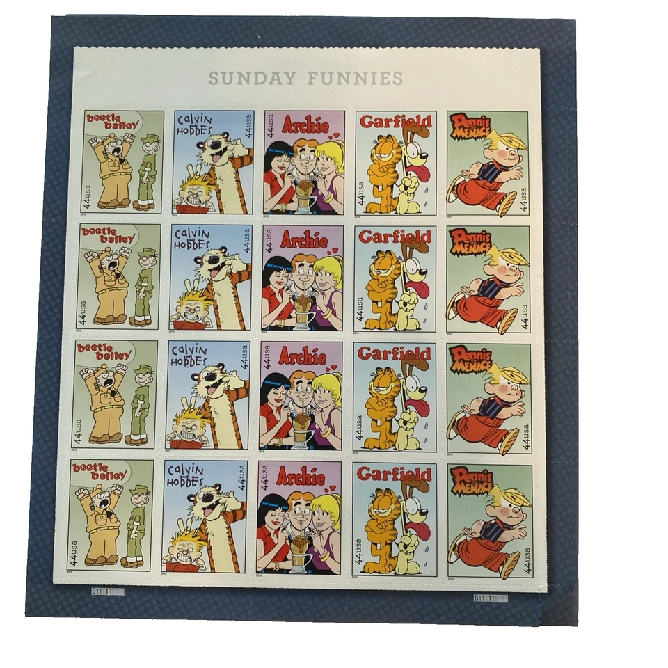 Scott #4471a (4467-71) Sunday Funnies (Calvin & Hobbes) 2 Sheets Garfield Archie - Image 2 of 3