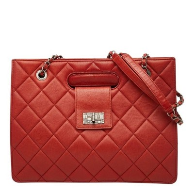 Chanel 2.55 Coco Mark Matelassé Chain Shoulder Bag Handbag 2WAY Re... GZl1huc2