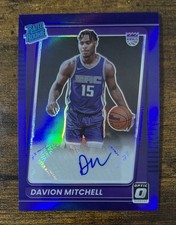 2021-22 Panini Donruss Optic Rated Rookie Davion Mitchell Purple Prizm Auto (RC)