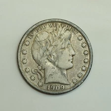 Better 1909-S US Barber 90% Silver Half Dollar Good Details!