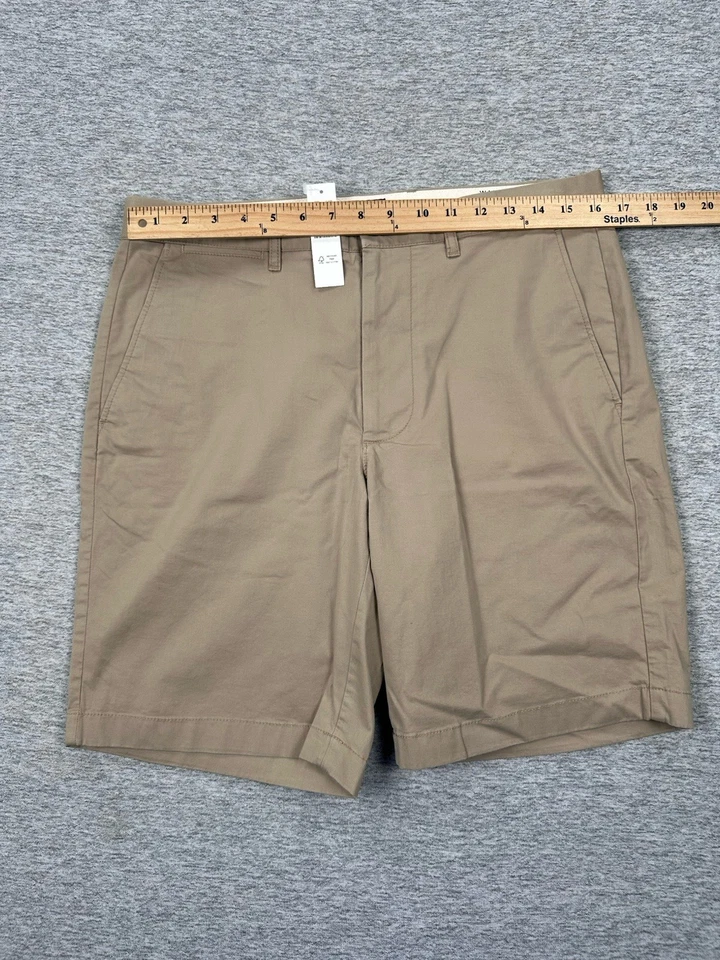 Shorts J.Crew Masculino Tamanho 32 Bege 9" Costura Interna Elástica Chino Casual Preppy NOVO - Imagem 3 de 4