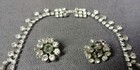 2 1950s Art Deco Style Rhinestone Necklace Clip On Earrings Vintage Jewelry Lot — photo 5