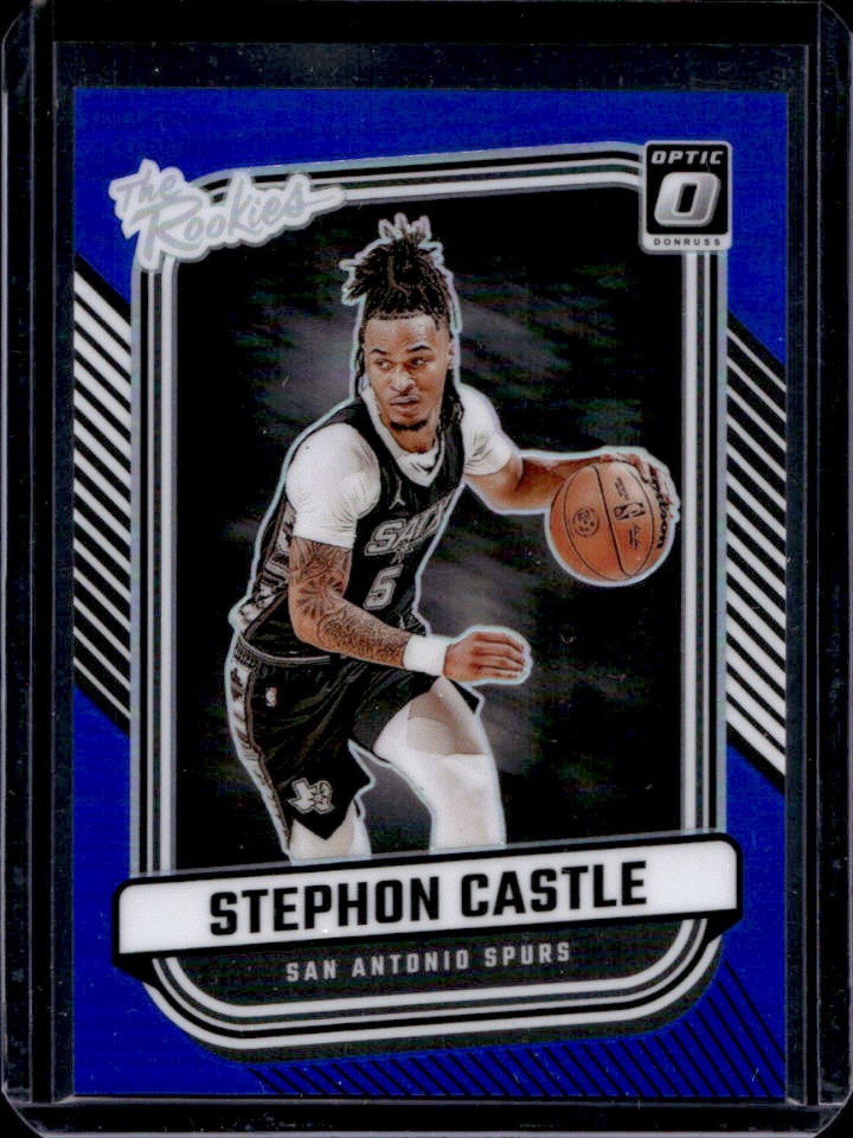 2024-25 Donruss Optic Stephon Castle The Rookies Blue RC #/49 Spurs