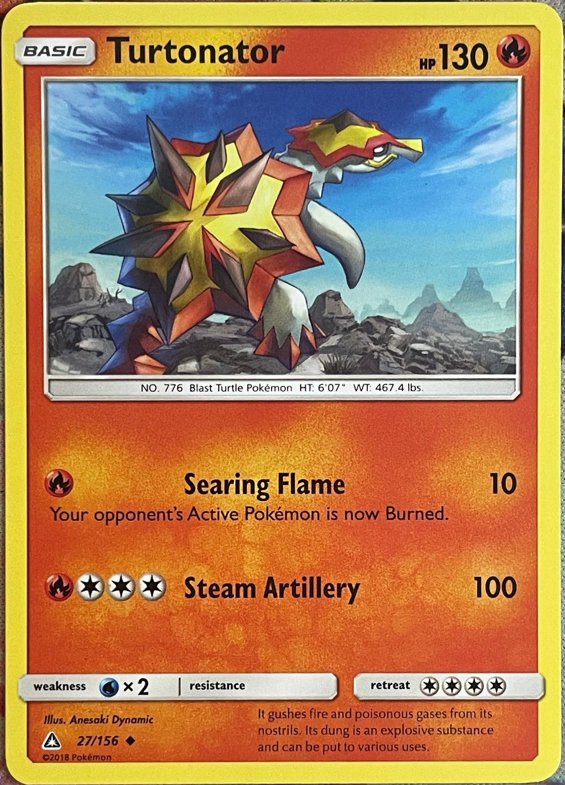 Turtonator - 27/156 - Ultra Prism Pokemon 2018