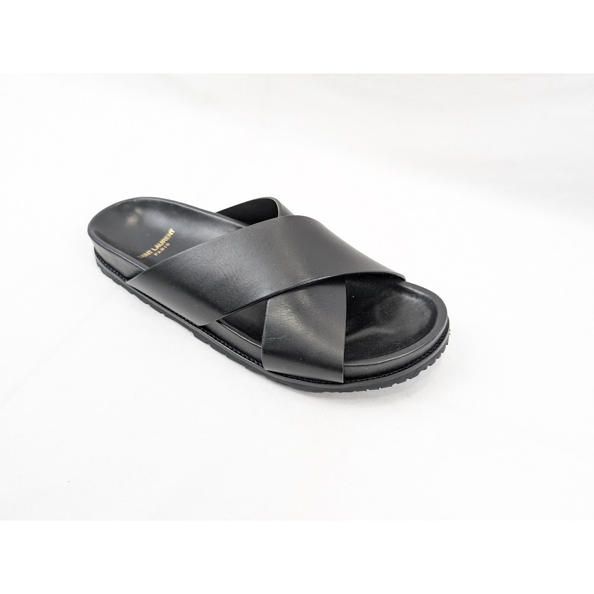 Saint Laurent Paris Jimmy Cross sandalo nero nuovo con scatola 41