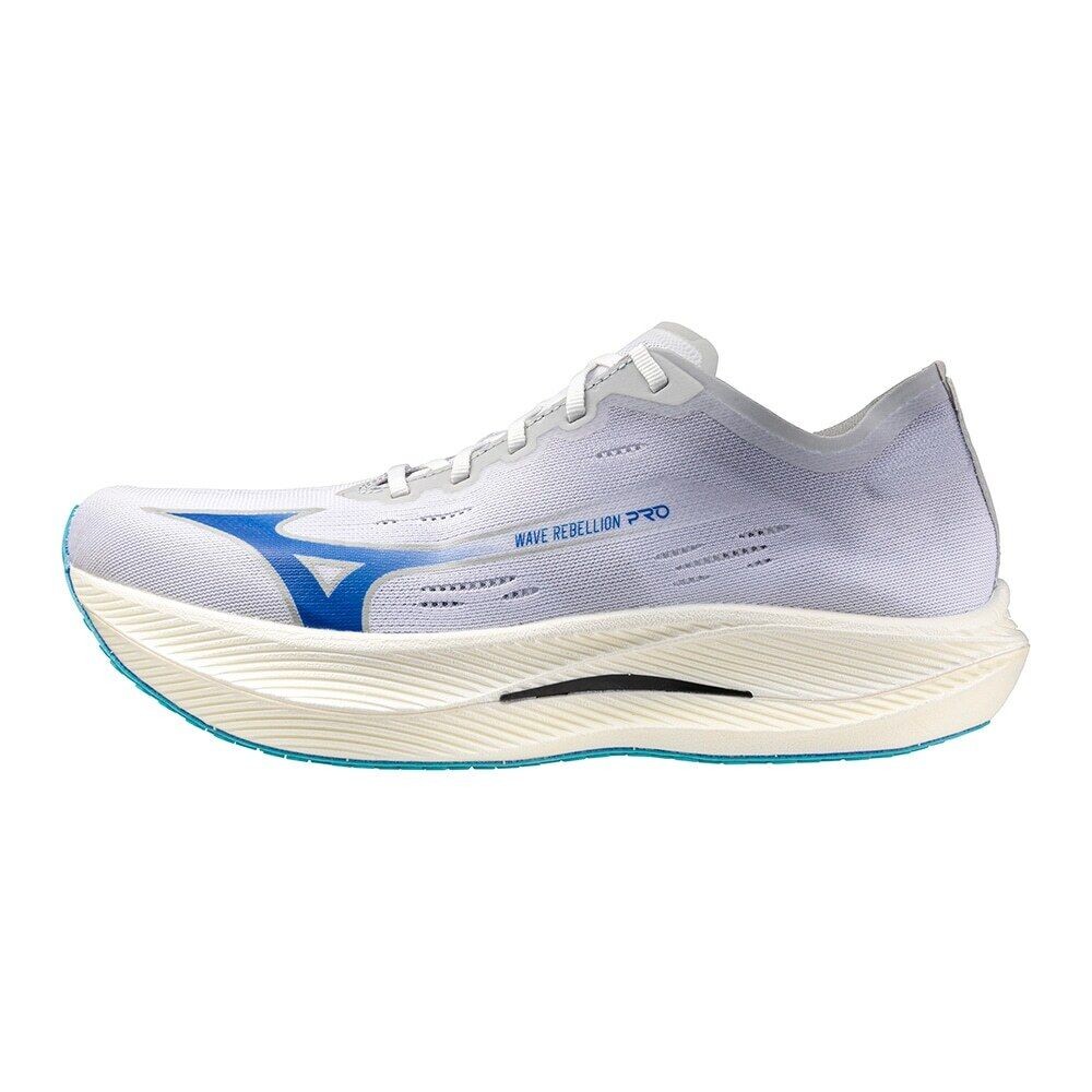 Mizuno Running Shoes WAVE REBELLION PRO NATURAL White/Blue U1GD2499 00 NEW!! image 9