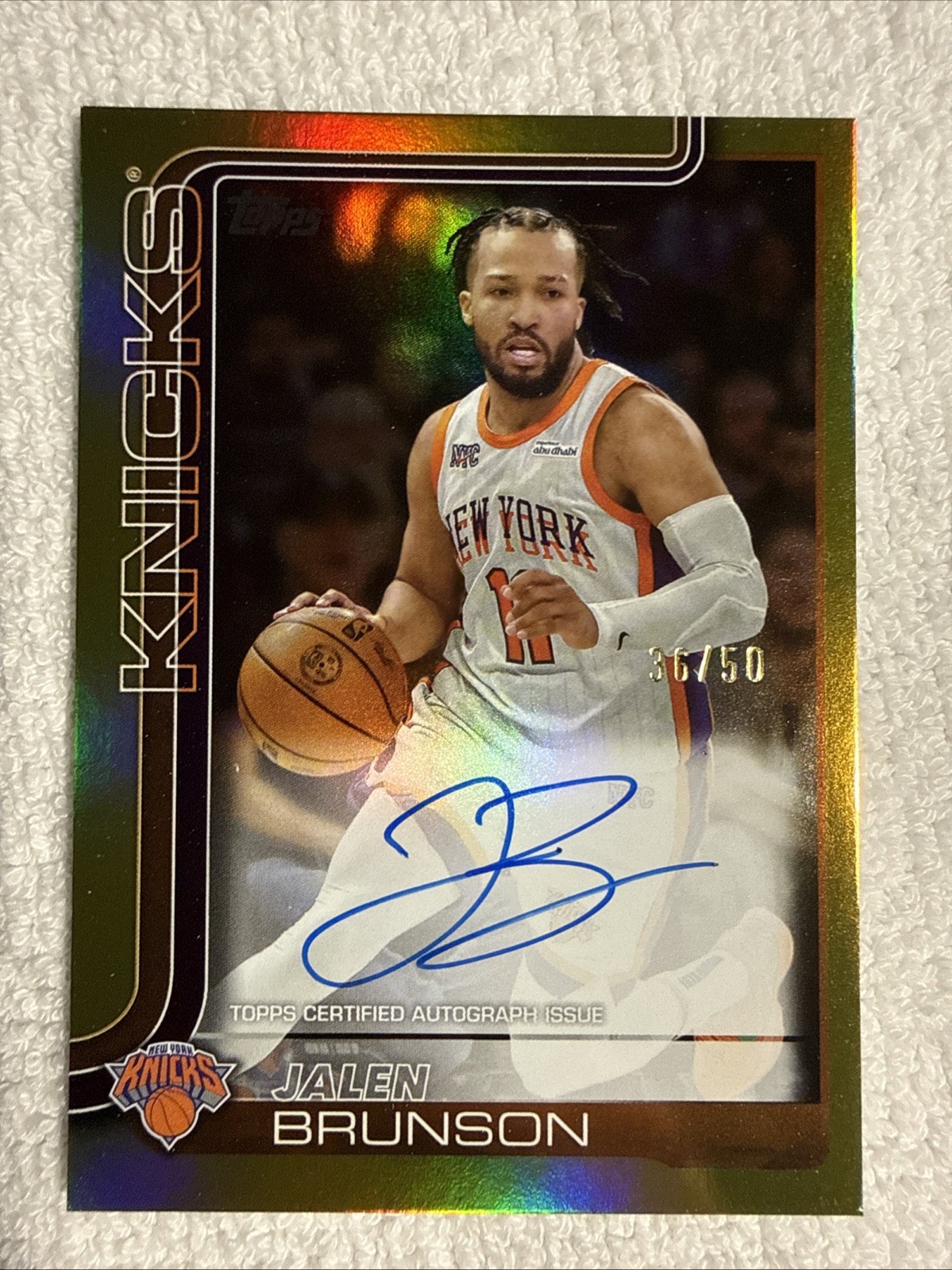 2025-26 Topps Basketball Real One Auto #TFRA-JB - JALEN BRUNSON - Gold Foil #/50