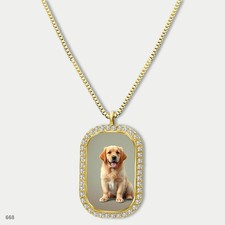 New Cute Golden Retriever Dog Fashion Pendant Necklace Chain Image Dog Tag Chain