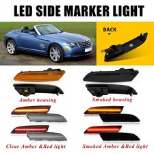 For 2004-2008 Chrysler Smoked Crossfire Front Rear Led Side Marker Lights 4pcs