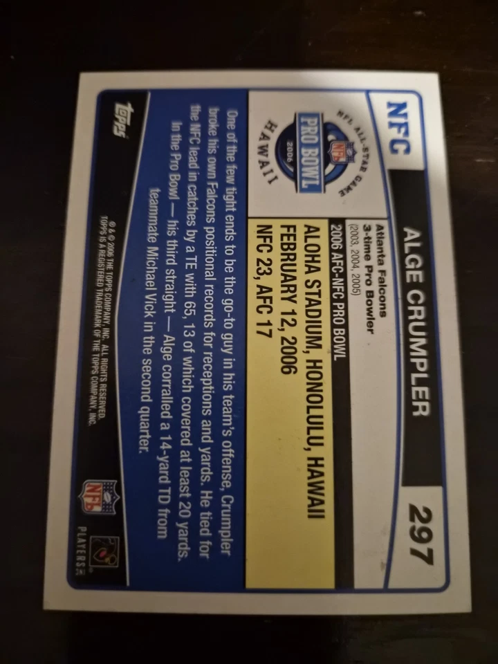 2006 Topps - Alge Crumpler #297 - Image 2 of 2