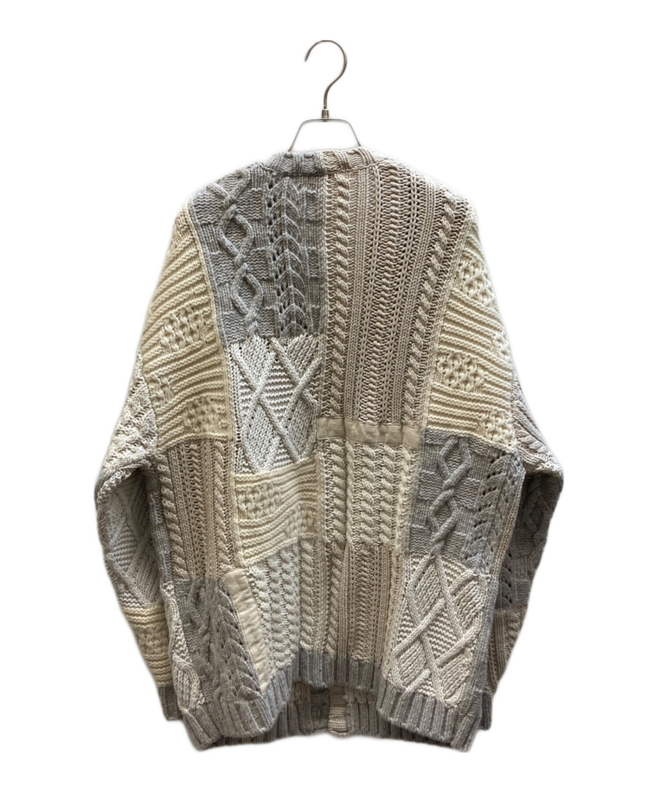 SUPREME Patchwork Cable Cardiga Size: L Beige Men - image 2