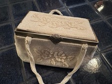 Vintage White Beaded Floral Hand Bag - Purse - Made For Winkelmans In Japan