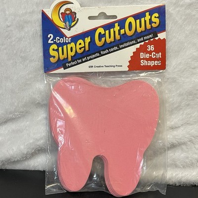 Teacher Supplies TEETH Super Cut-Outs 36 Die-cut Shapes Pink & White TOOTH 1997